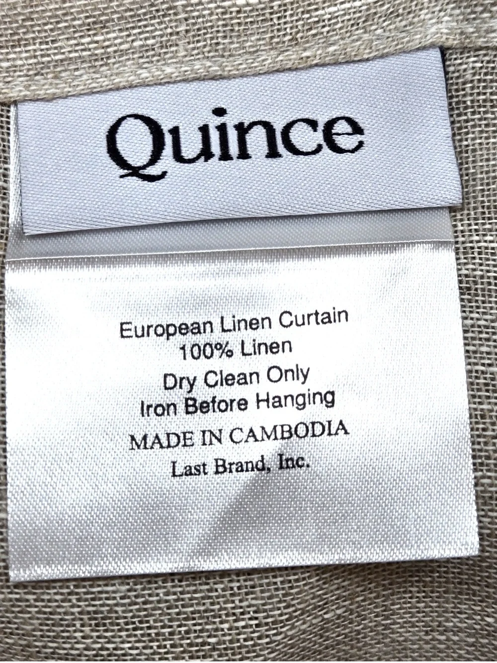 QUINCE Set Of 2 48x84 European Linen Sheer Curtains Flax 9865